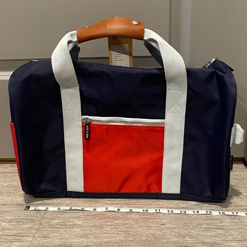 Navy Red Travel Duffel Weekender Gym Carry On Bag